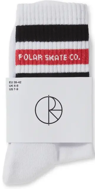 Polar Fat Stripe Socks White/Black/Red - 39-42 