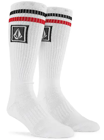 Volcom Ramp Stone Skate Sock Print White - One Size